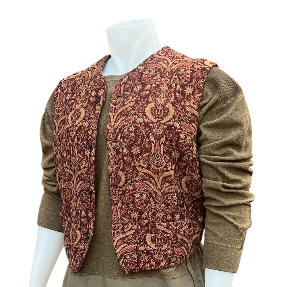 Le Collezioni Structure Tapestry Pattern Unisex Vest Boho Wool Blend L